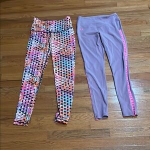 Bundle of leggings size small Under Armour Pink/purple & unknown brand